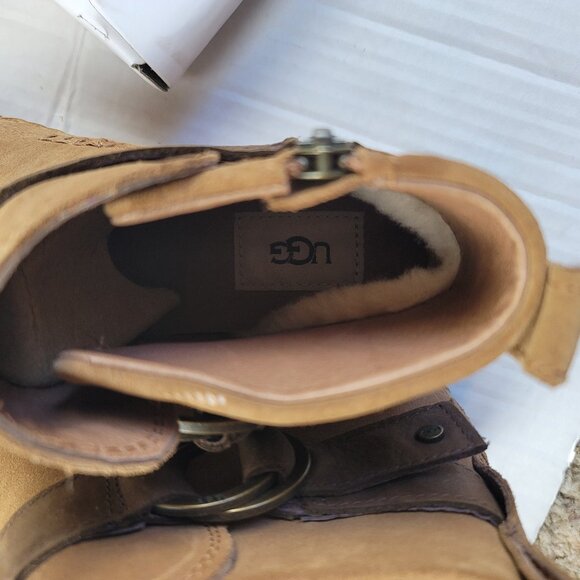 UGG Sloane Brown Suede Ankle Boots Buckle Women's Size 7.5 NWT - Picture 9 of 11